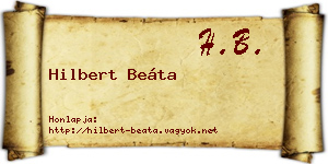 Hilbert Beáta névjegykártya